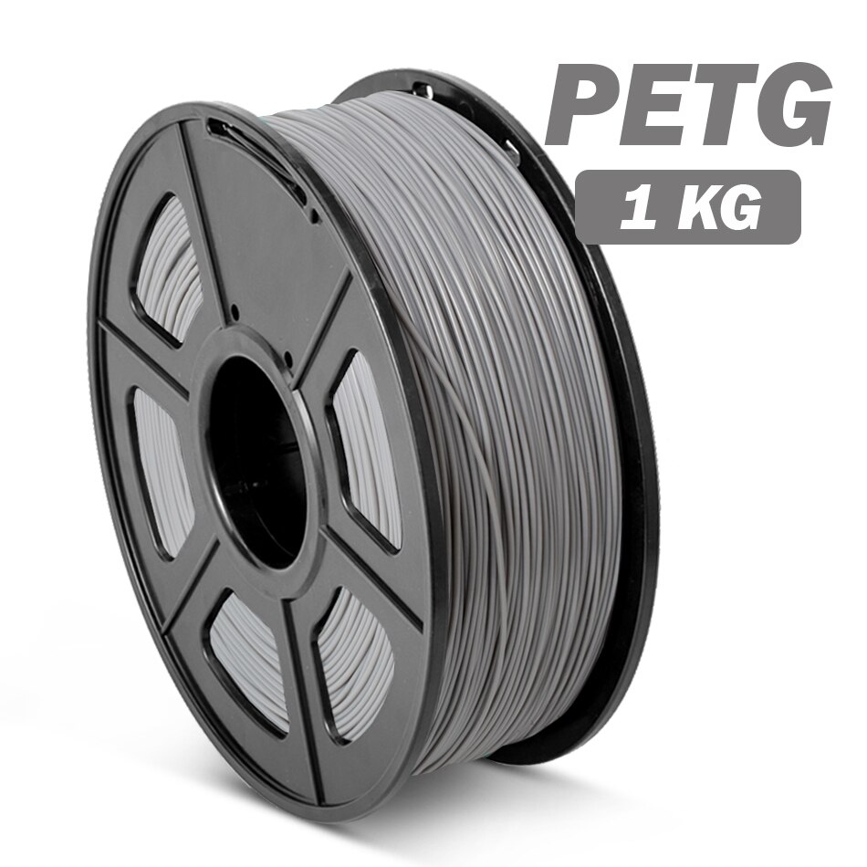 PETG-Filament 3D, imprimante 3D, précision dimensionnelle + translucide-1.75mm, Filament PETG, 0.02mm, 1KG, 2,2 lb: PETG Grey
