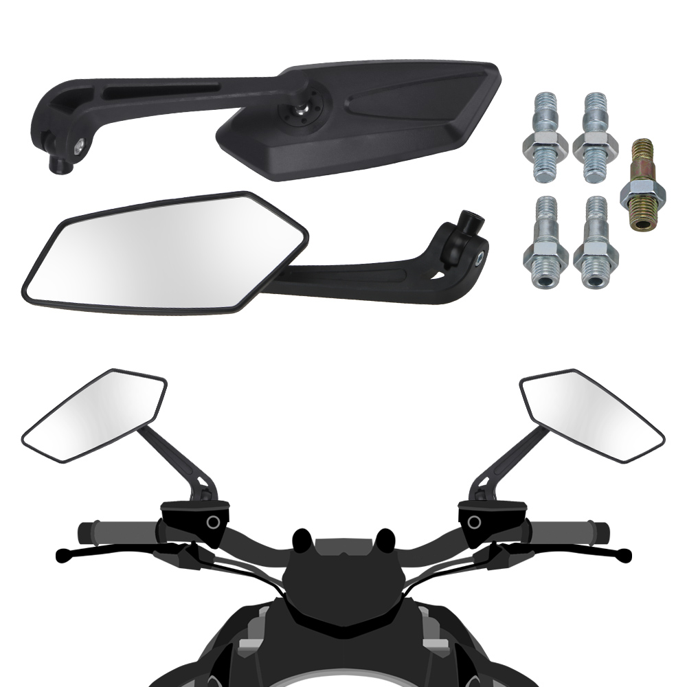 Universele motorfiets achteruitkijkspiegels zwart verstelbare zijspiegels motor voor cafe racer dirt pit bike elektrische accessoires