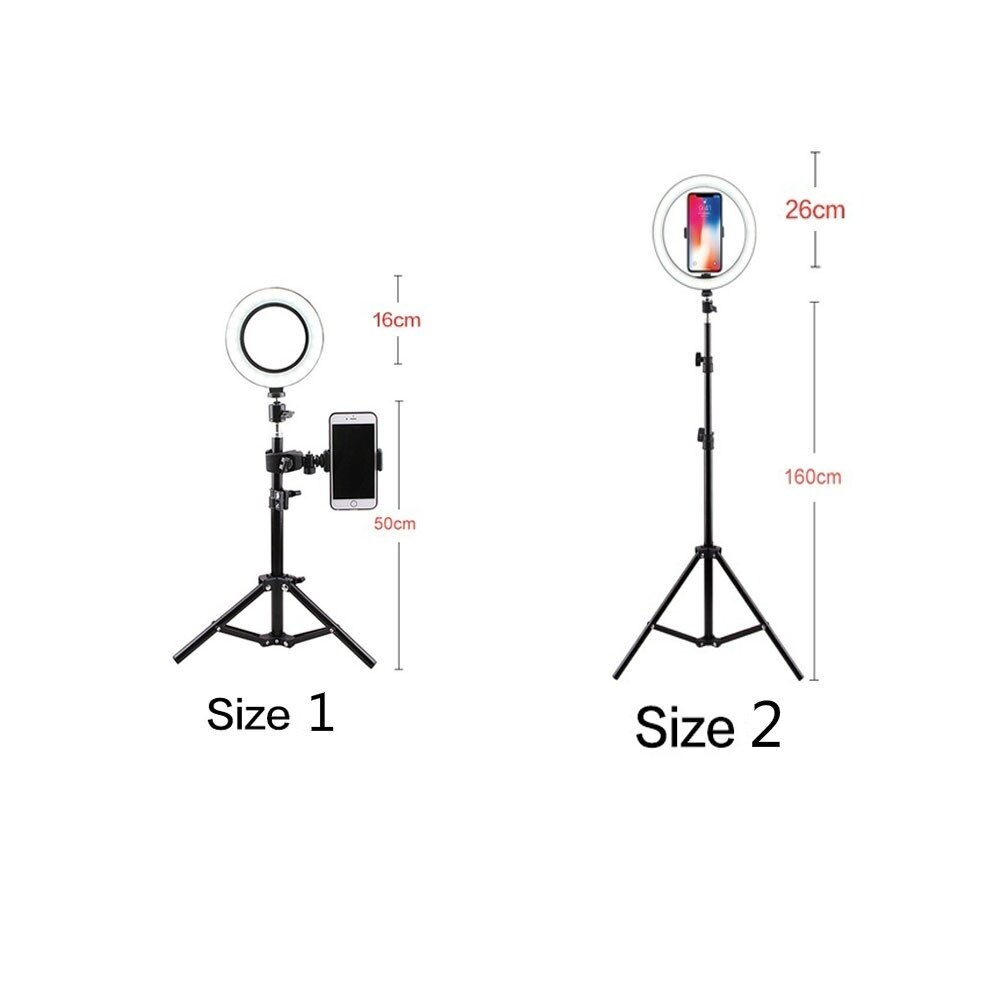 LED Beauty Ring Light Camera Photo Studio Phone Video Photography Dimmable Ring Lamp+Tripod for Selfie