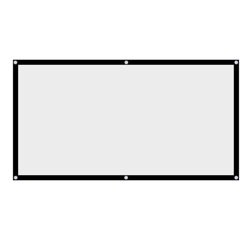 150 Inch Projector Screen HD 16:9 White Dacron Diagonal Video Projection Screen Wall Mounted for Home Theater Movie