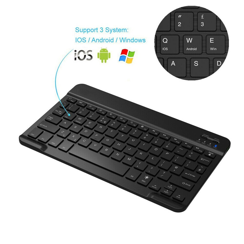 Portable Layout Keyboard Ultrathin Backlit Illuminated Wireless Bluetooth Keyboard Chargeable IOS Android Windows