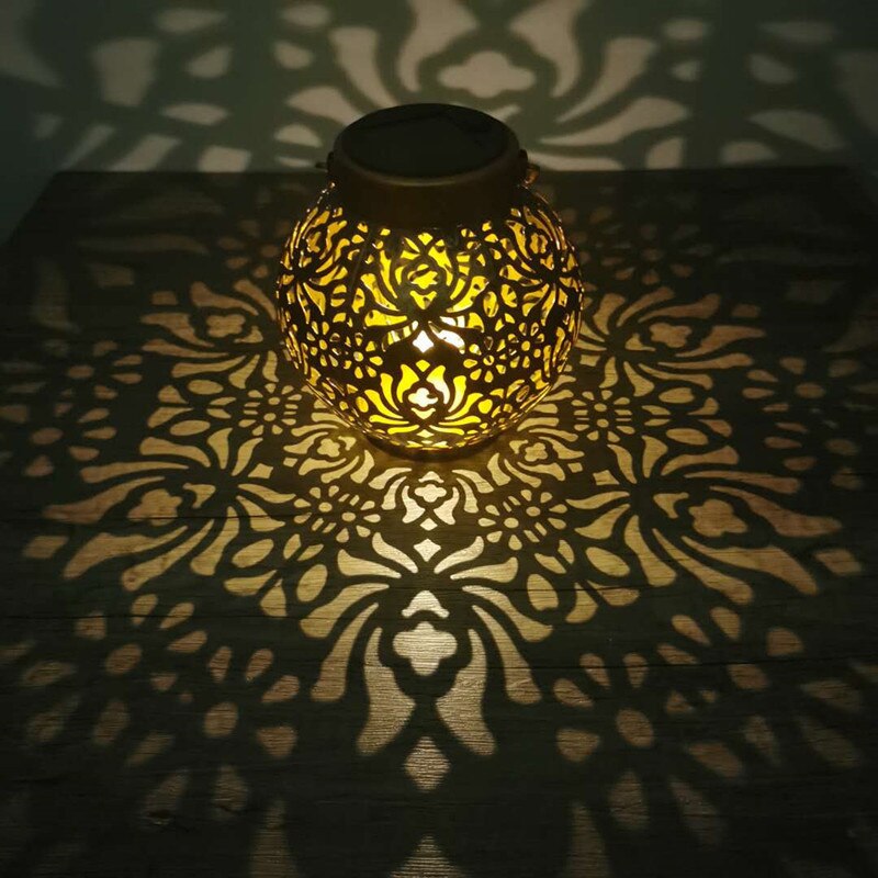 Outdoor Solar Lantern, Solar Table Lamp, Hanging, Waterproof, for Garden, Courtyard, Patio-ABUX