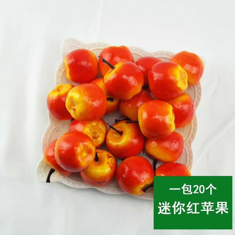 20 Stks/partij Simulatie Vruchten Mini Fruit Groenten Modellen School Diy Handgemaakte Rekwisieten Kleuterschool Aids Home Decoratie: Mini red apple