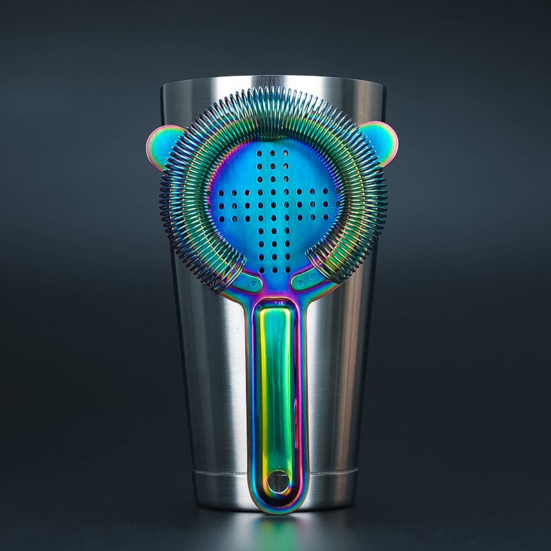 Colador de barra de acero inoxidable, colador Hawthorne, artículos de Bar, colador de cóctel con 2 puntas estabilizadoras