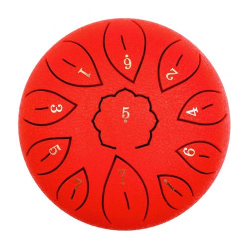 6 Inch 11 Tone C Key Buddhist Chanting Sound Healing Meditation Singing Drum Carrying Bag Percussion Instruments: Red
