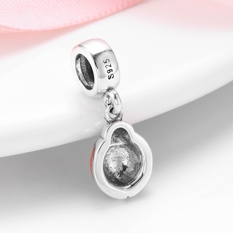 925 Sterling Silver Ladybug Red Enamel Beads for jewelry Fit Original Charms Bracelets making