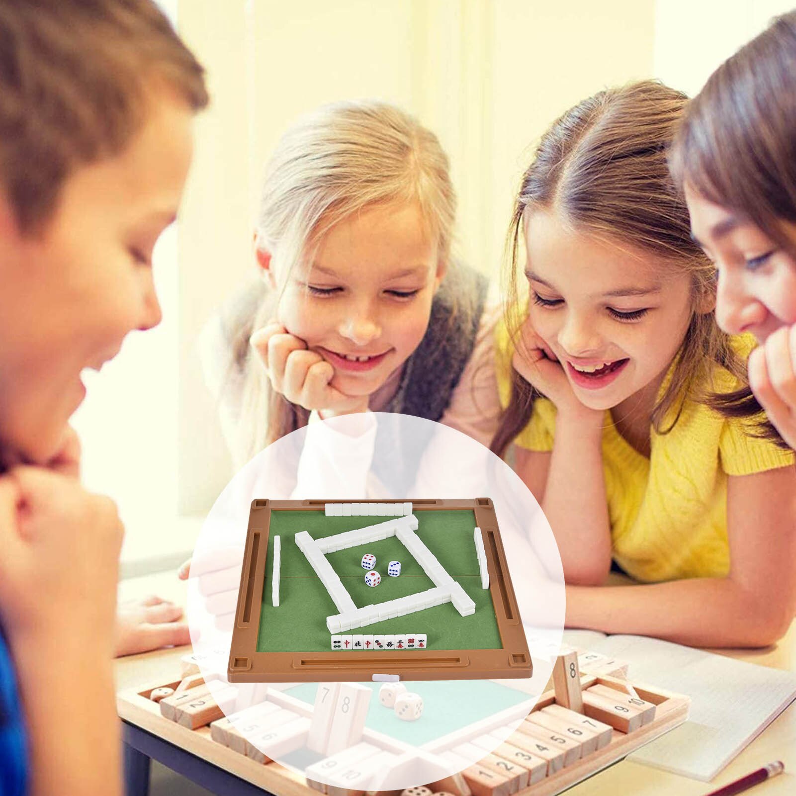 Mini Sechs-in-one-Reise Mahjong Familie Versammlung Puzzle Bord Spiel Spielzeug Set Erwachsene Kinder Stress Relief Mahjong spielzeug