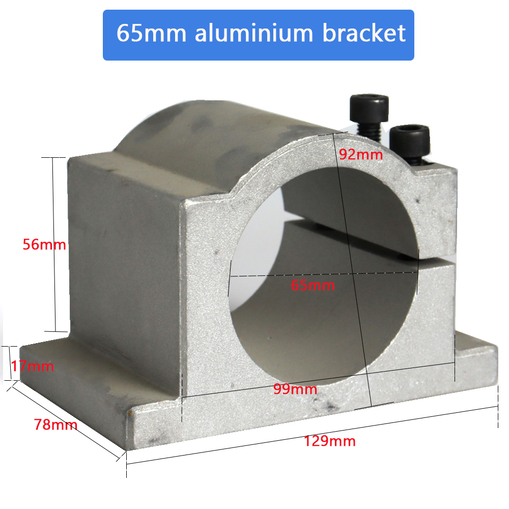 Support de moteur de broche en aluminium moulé pour gravure CNC, 52mm/65mm /80mm /100mm, diamètre de la broche de la fraiseuse