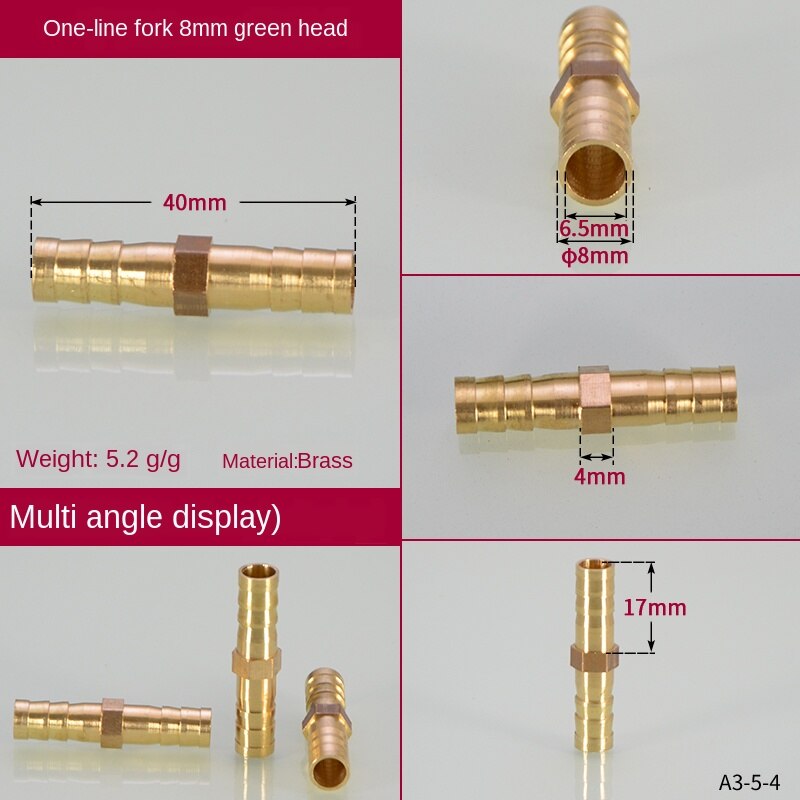 Groen Hoofd Waterslang Connector Docking Extension Direct Hoofd Thuis Wasstraat Vloeibaar Gas Gasfornuis Slang Aansluiting: 8mm