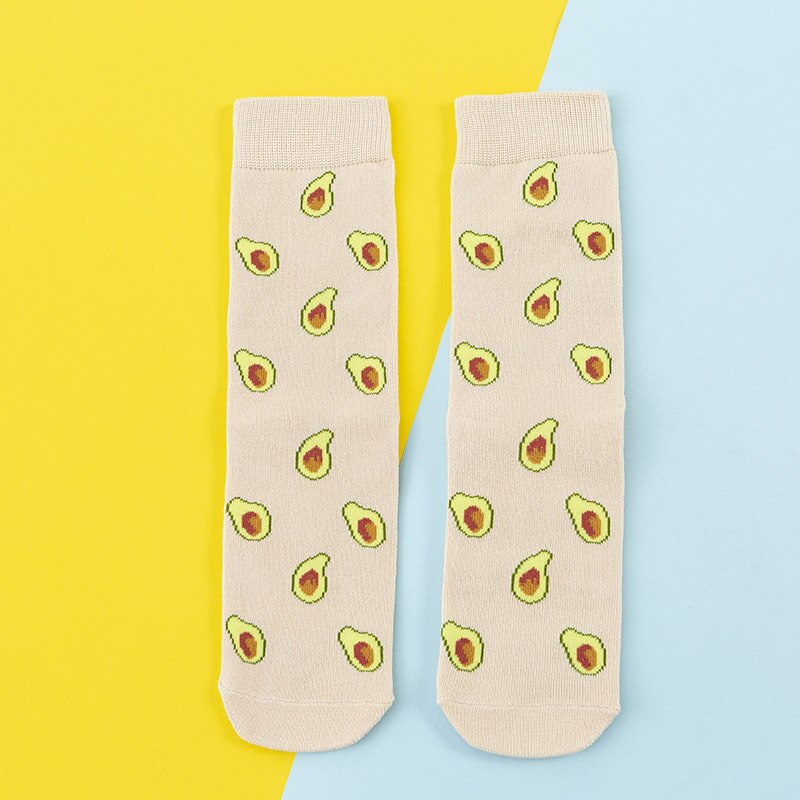 Frauen Socken Lustige Nette Karikatur Obst Banane Avocado Zitrone Ei Cookie Donuts essen Glücklich Japanischen Harajuku Skateboard Socken: 6