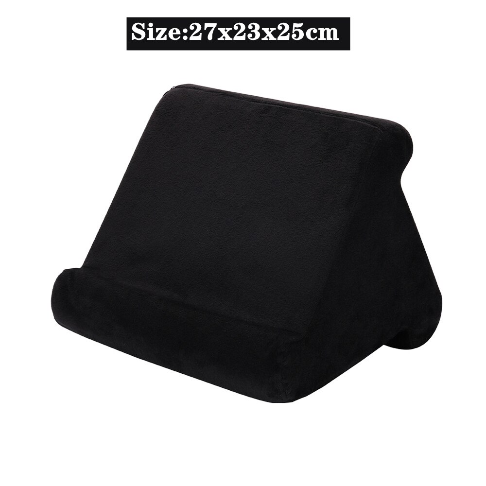 Soft Sponge Pillow Tablet Stand Multi-Angle Desktop Tablet Stand Holder for iPad /Huawei /Samsung Pillow Pad: L Black 27x23x25cm