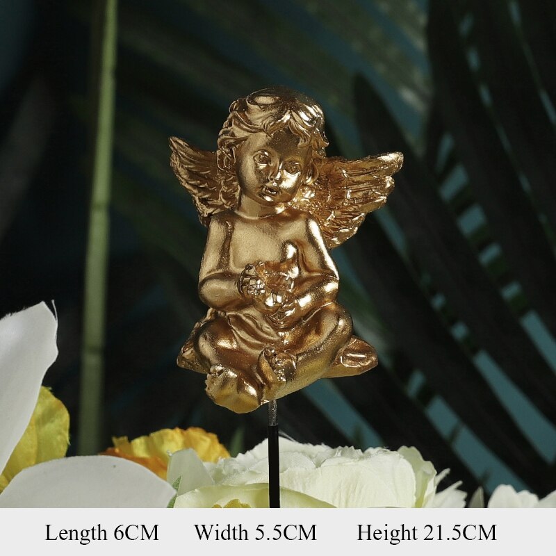 Angel Flower Potted Ornaments Home Garden Ornaments Flower Pot Decoration: Red