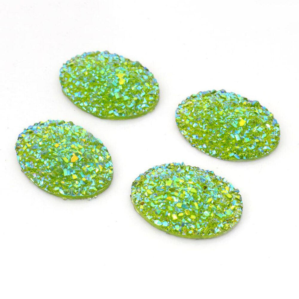 Di nuovo Modo 10pcs 18x25mm Colori Misti minerale Naturale di Stile Piatto Cabochon Resina Della parte posteriore Per Il Braccialetto Orecchini accessori: T3-23