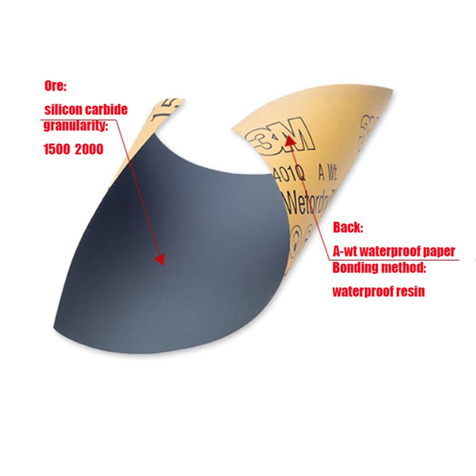 10 stk 3m sandpapir 1500/2000#  møbler bil skjønnhet polering sandpapir ms bil skjønnhet reparasjon billakk