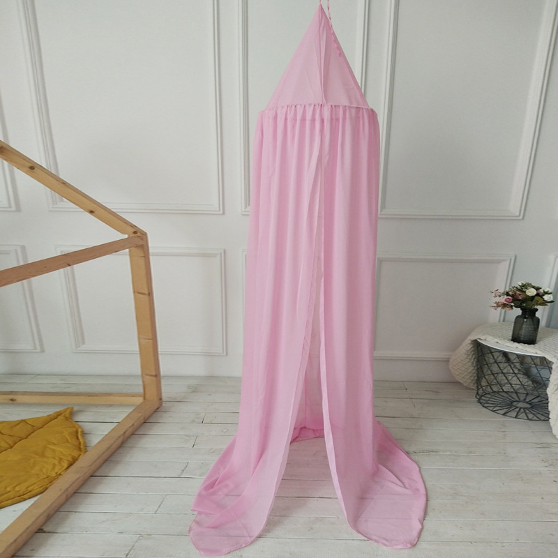 240Cm Baby Kinderkamer Tent Chiffon Klamboe Bed Mantel Baby Crib Canopy Tent Kinderen Kamer Home Decor: Pink