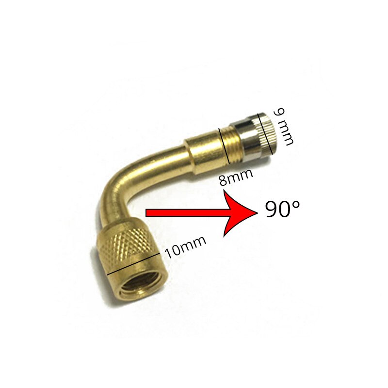 1Pc 90 Degree Brass Car Air Tyre Valve Schrader Valve Stem with Extension Adapter for Truck Motorcycle Scooter