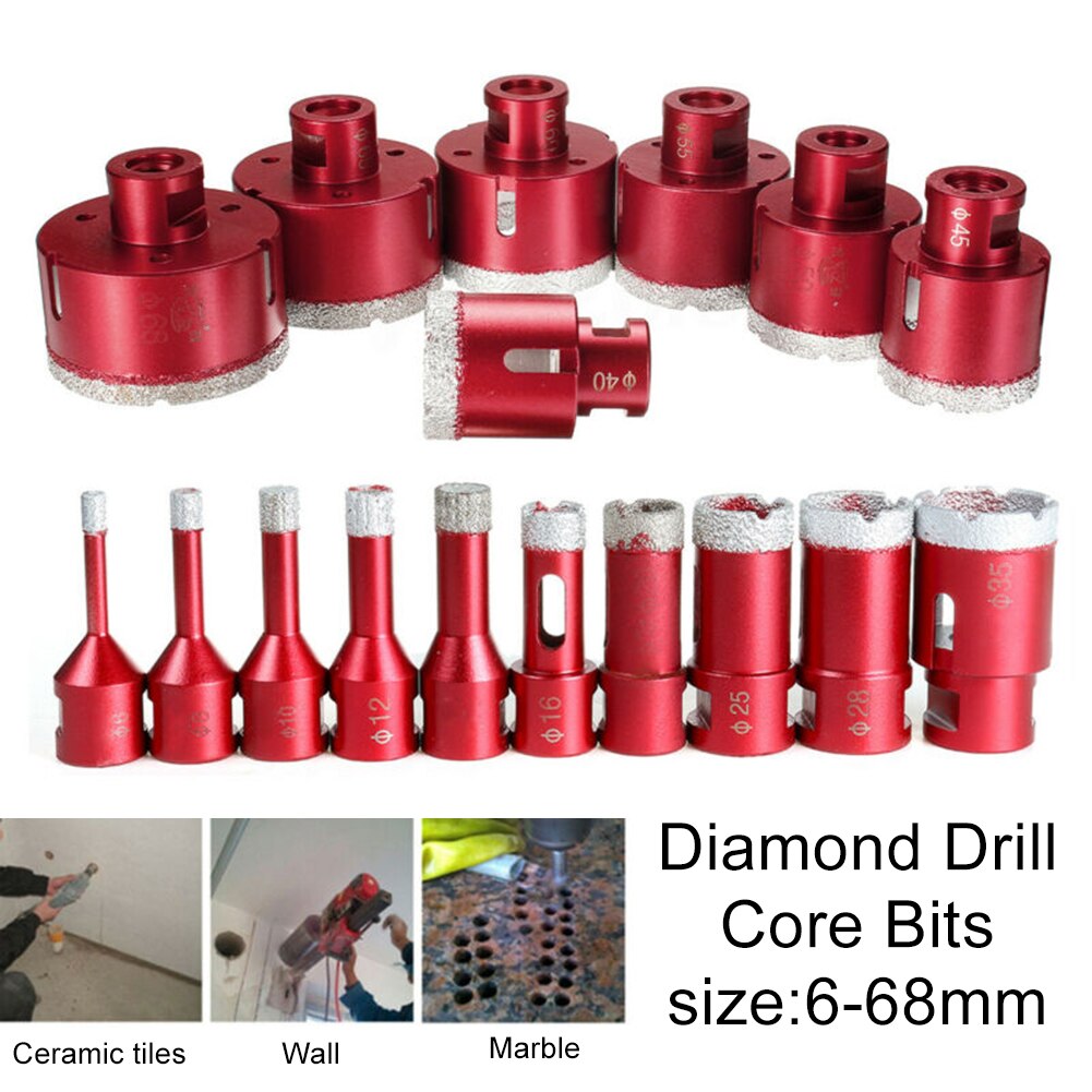 6-68mm M14 Diamond Core Drill Bit Hole Saw Cut Stone Porcelain Tile Marble Glass Ceramic Hole Saw Drill Diamond Core Bit Tools