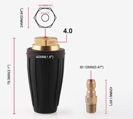 Tool Dagelijks Quick Connect Turbo Mondstuk Universele Voor Koud Water Hogedrukreinigers Voor Hogedrukreinigers Tot 3600 Psi: 040