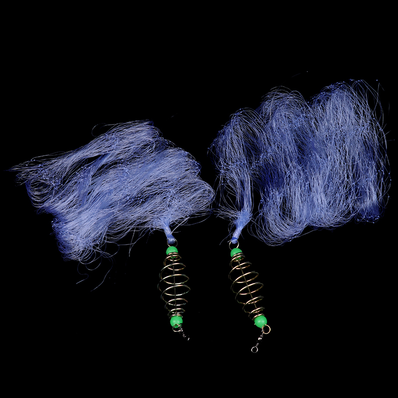 4 stks/partijen Duurzaam Vis Aas Netto Nylon Opvouwbare Vissen Lente Net Met Lichtgevende Kralen Netting Voor Nachtvissen Shoal Werpnetten
