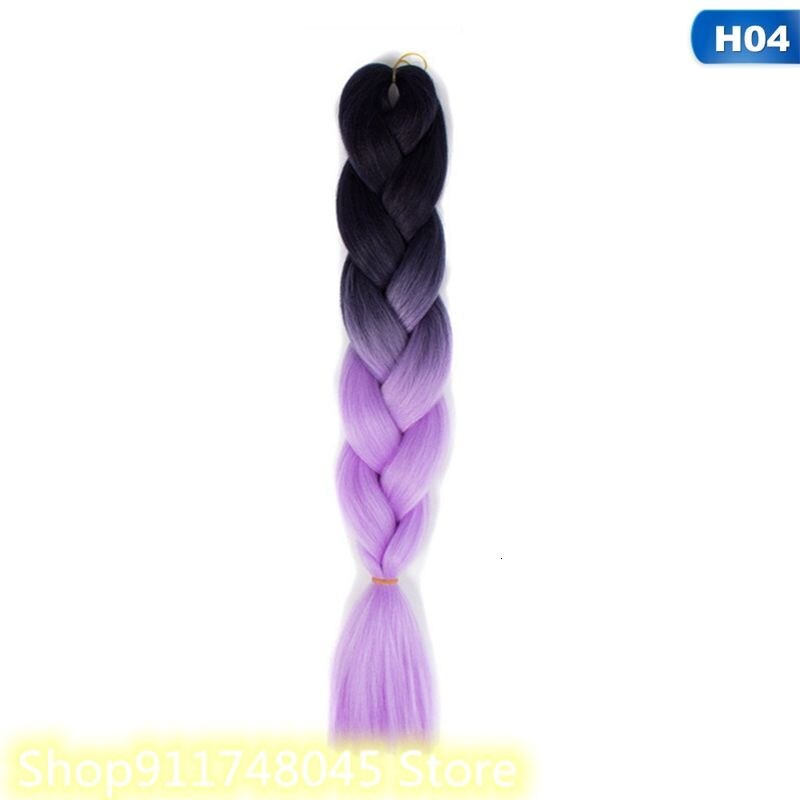 FASH 60cm Braiding Synthetic Jumbo Box Braids Black Gray Purple Blue Green Blonde Brown Crochet Hair Extensions