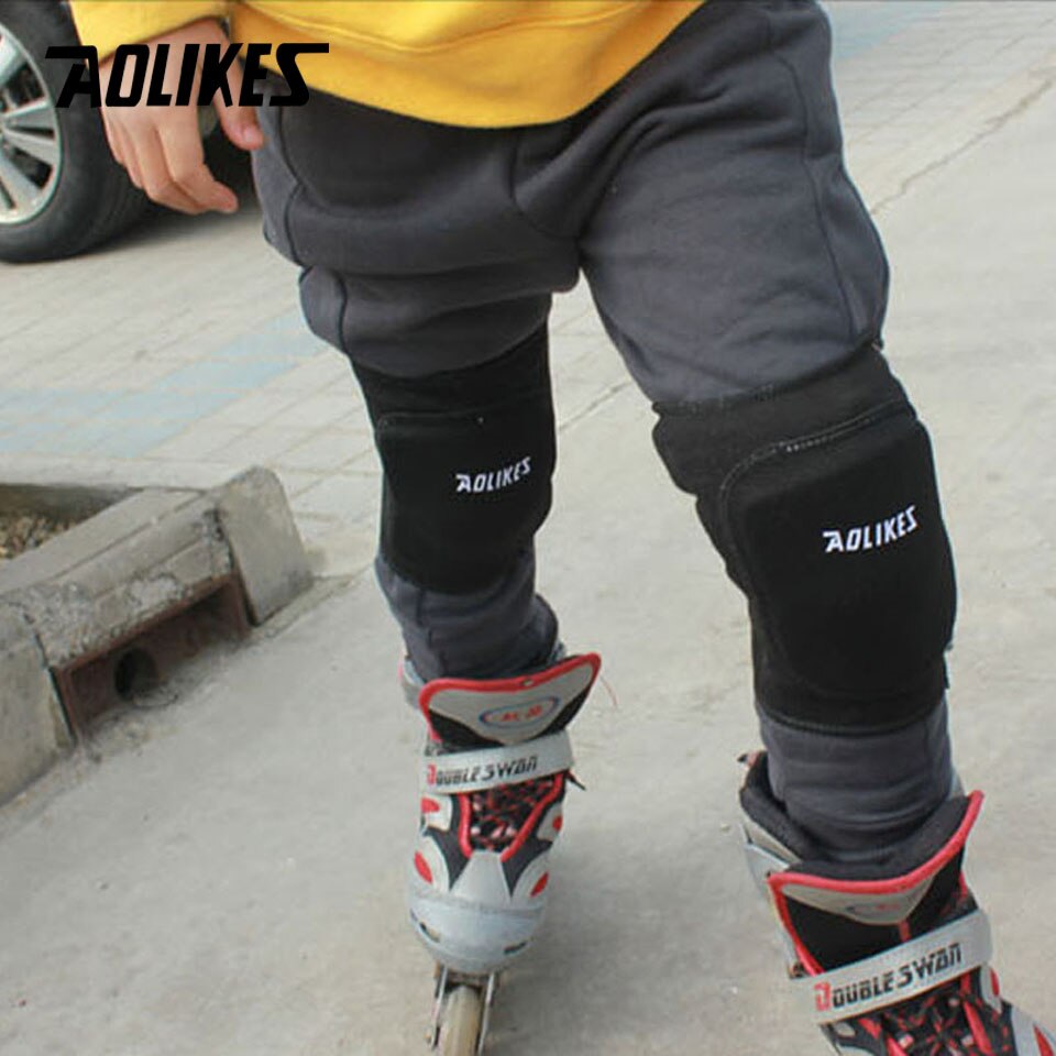 Aolikes 1 par børn voksen dans skøjteløb skateboard cykling svamp knæpuder anti-crash børn knæpuder knæbeskytter