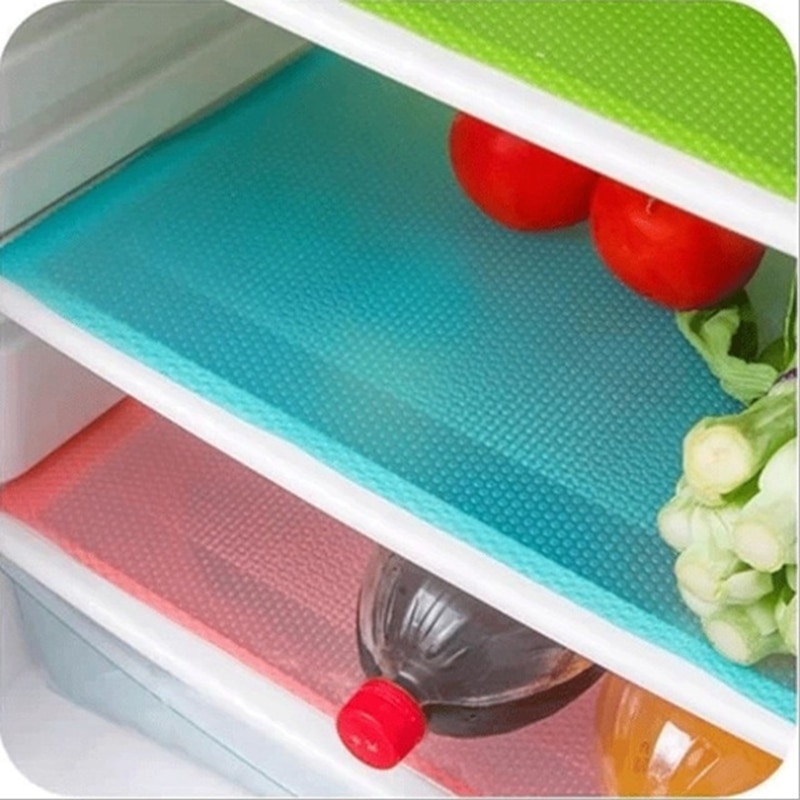 1pc/4pcs Refrigerator Pad Antifouling Mildew Moisture Tailorable Pad EVA Non-Slip Refrigerator Mats Fridge Pads