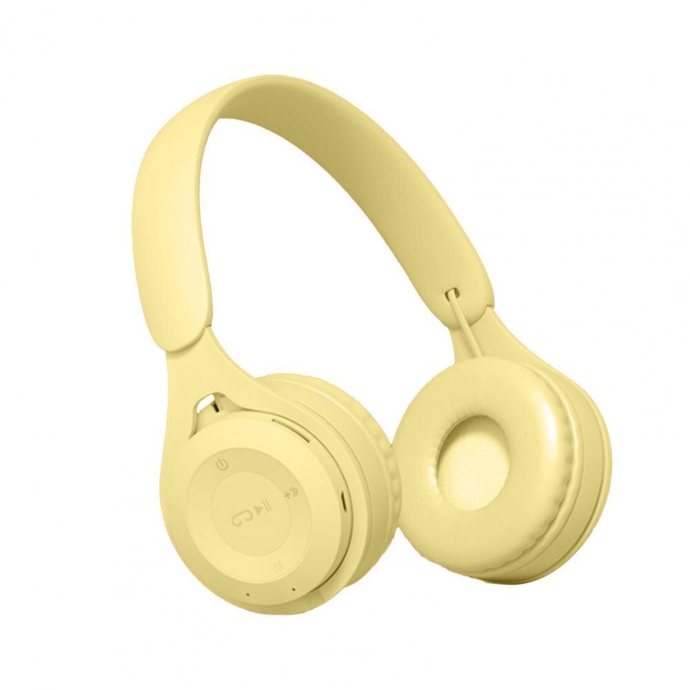 Y08 Wireless Headphones with Microphone Foldable Gaming Headset Bluetooth-compatible Earphone Music Headset Over Ear Headphone: YELLOW