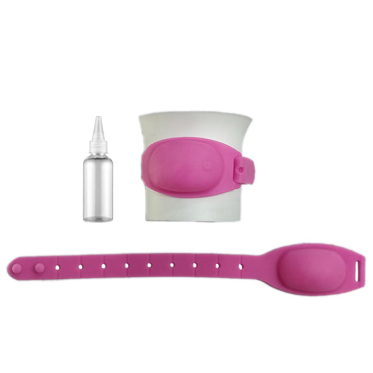 12ml- hand desinfektionsarmband silikon disponibel armband med disponibel armband: Rosa