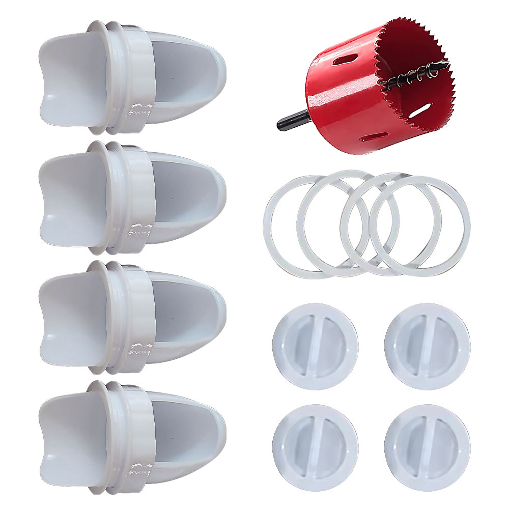 Chicken Feeder DIY Rain Proof Poultry Feeder Port Gravity Feed Kit For Buckets Barrels Drums Buckets Troughs: Red