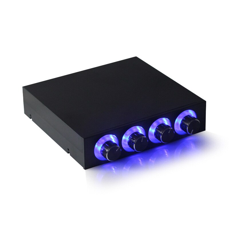 Fan Speed Controller 4 Channel W/ LED Controls Up To 4 Sets Of PC Computer Fans GDT Controller And CPU HDD VGA: Blue Light