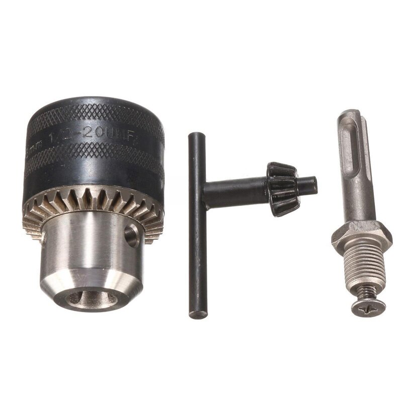 Rotary Hammer Drill Chuck Adapter 1.5-13mm 1/2-20UNF Thread Keyed Chuck Electric Drill Chuck Adapter With SDS Plus Shank: 20UNF