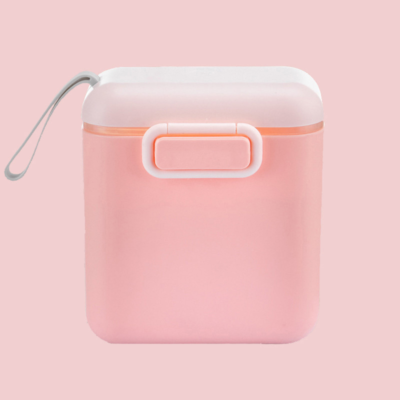 Draagbare Babyvoeding Opbergdoos Bpa-vrij Babyvoeding Feeder Baby Melkpoeder Doos Peuter Snacks Container voeden Lepel: ROPE-PINK-L