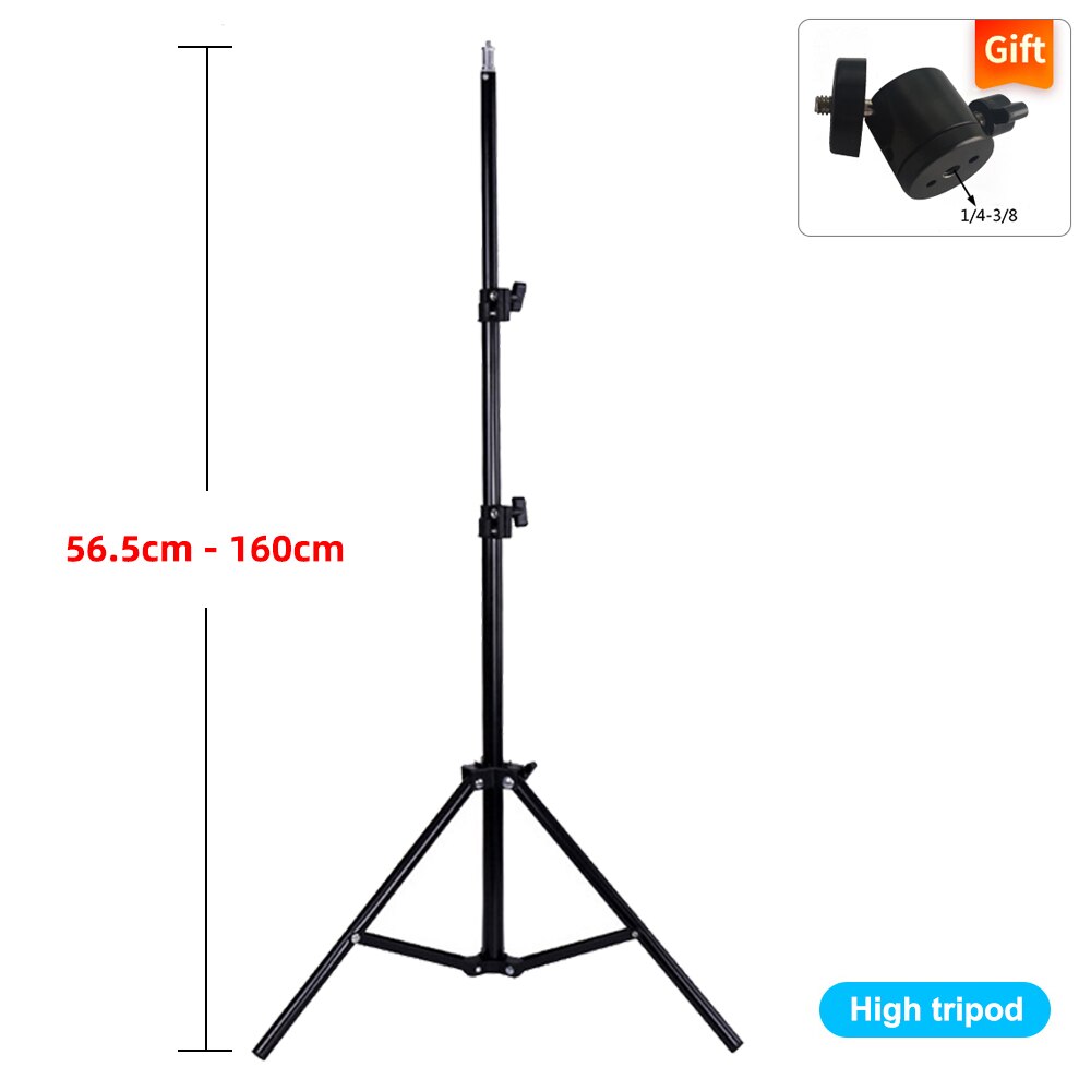 Soporte para proyector, trípode de viaje, soporte para altavoz, extensible, 110cm, 160cm, accesorios, cabezal de bola de montaje para ordenador portátil, cámara DSLR al aire libre: Negro