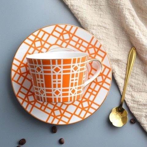 Ins – ensemble européen de tasses à café en céramique, tasse créative, maison avec soucoupe, cuillère, tasses à thé et soucoupes, Latte, pour amis: I