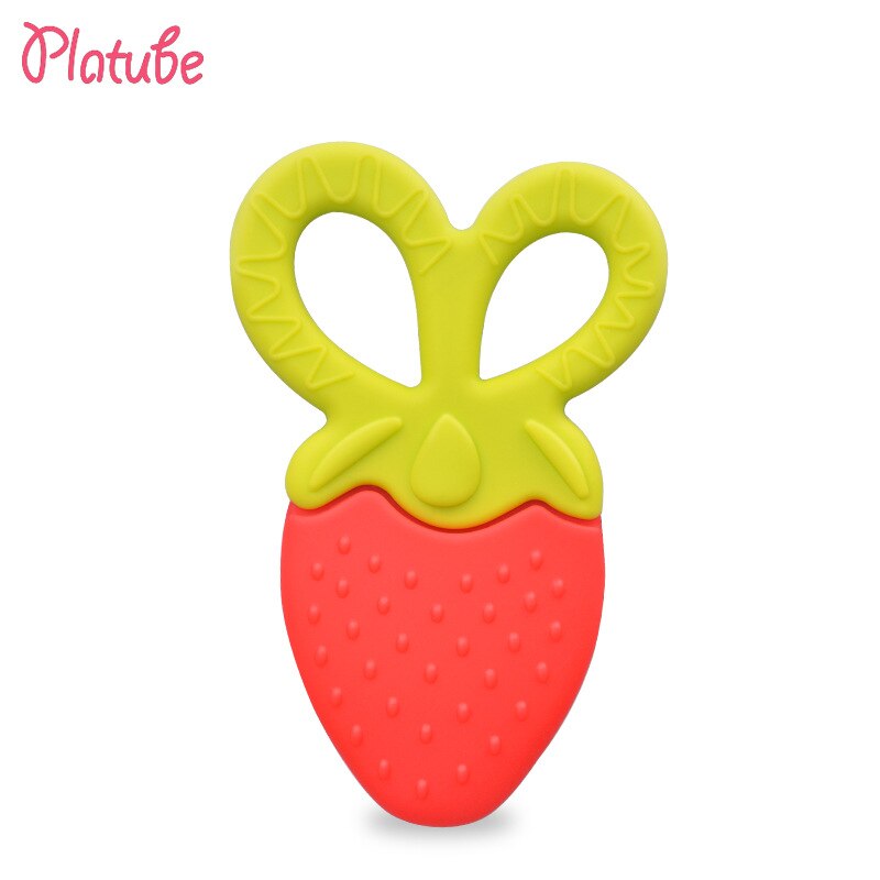 Baby Scissors Shape Tooth Gum Cartoon Colorful Silicone Molar Stick Training Tooth Toy Safe Soft Teething Rings