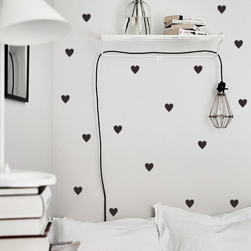 Cartoon Universe Planet Wall Sticker Kids Rooms Study Rooms Bedroom Decorations Wallpaper Mural Home Art Decals Nursery Stickers: 45pcs Black heart