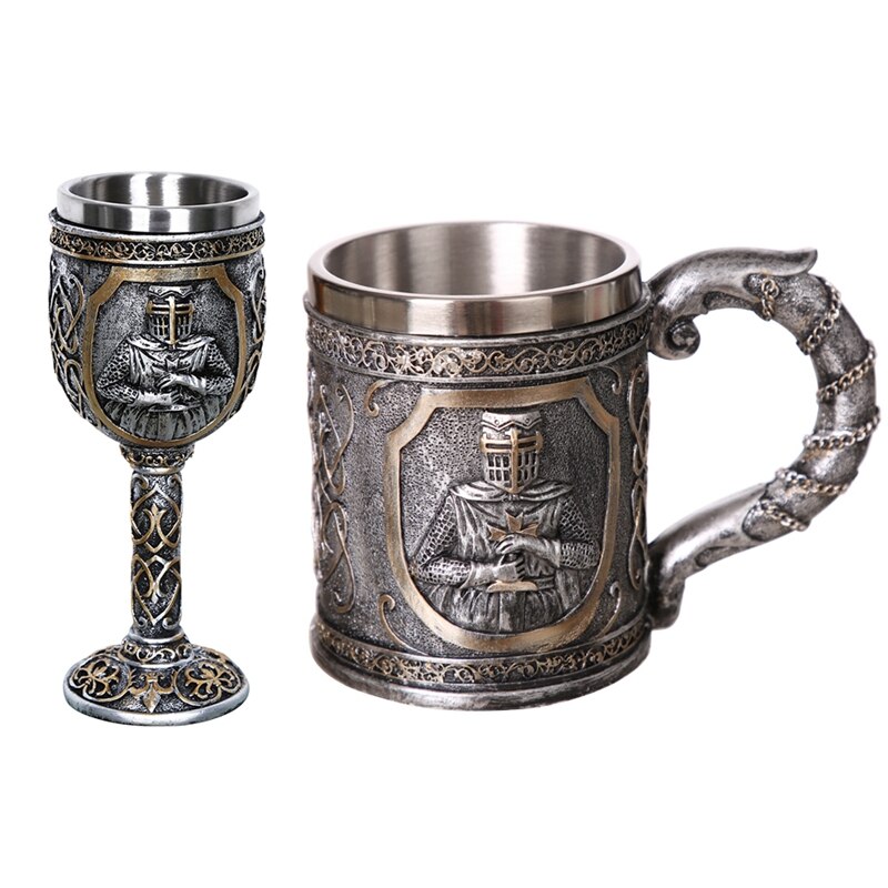 Middeleeuwse Tempeliers Crusader Knight Mok Pak Van Armor Ridder Van De Cross Bier Stein Tankard Koffie Cup