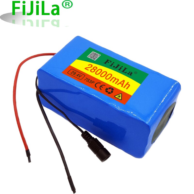 7 s 3p 24v 28ah 18650 batteri li-ion batteripakke 29.4v 28000 mah elektrisk sykkel moped / li-ion batteripakke med bms + lader