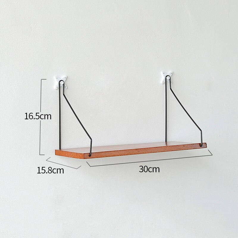Modern simple wooden wall rack room decoration solid wood storage rack: D