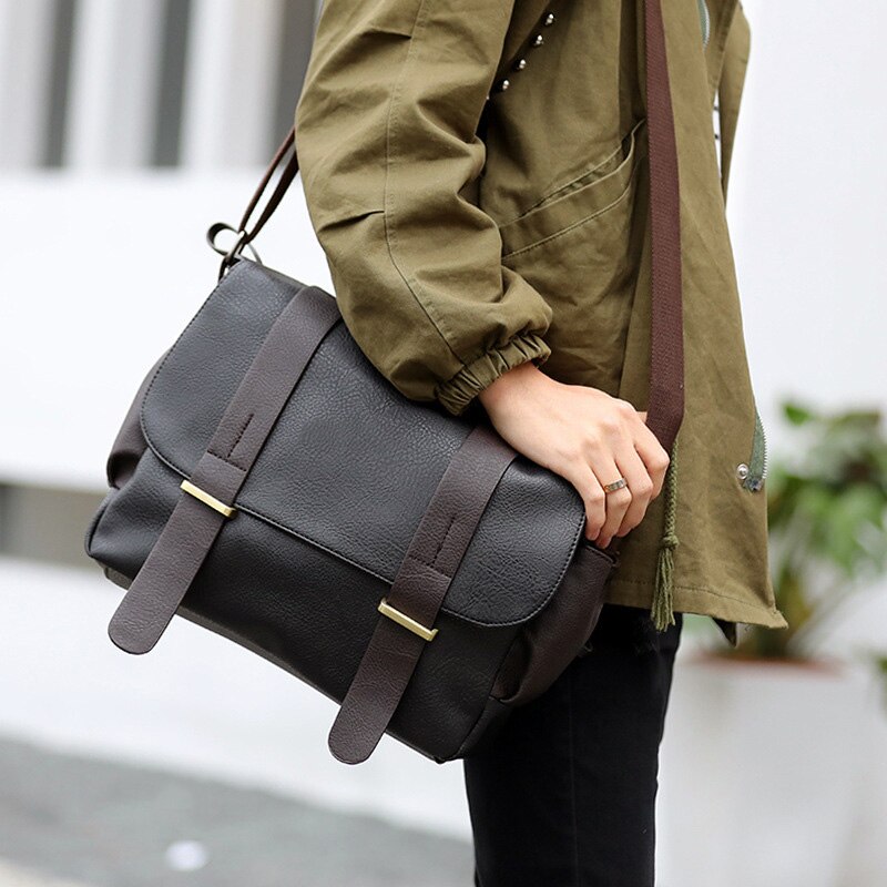 Casual mannen Schoudertas PU Leer Man Messenger Tassen voor Mannen Laptop Tas Crossbody Tas Reizen Business aktetassen