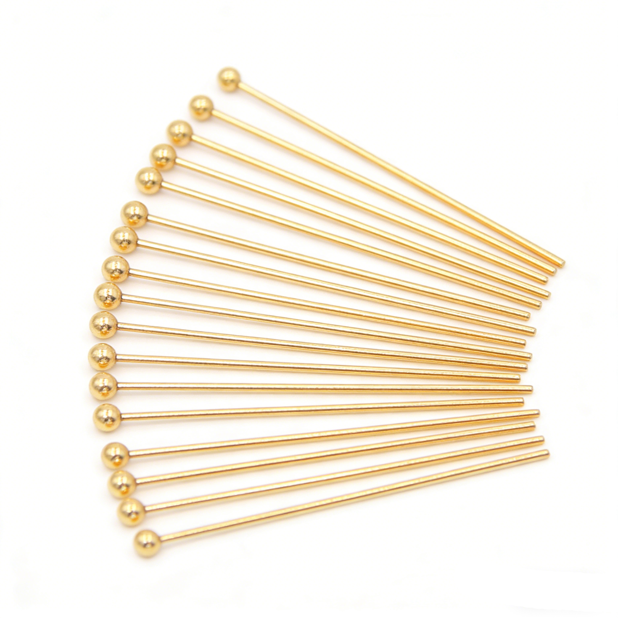 10 Dozijn/120 Pcs Roestvrij Staal Goud Nietstiften Voor Diy Sieraden Maken Bevindingen Dia 0.7 Mm 30mm/40 Mm