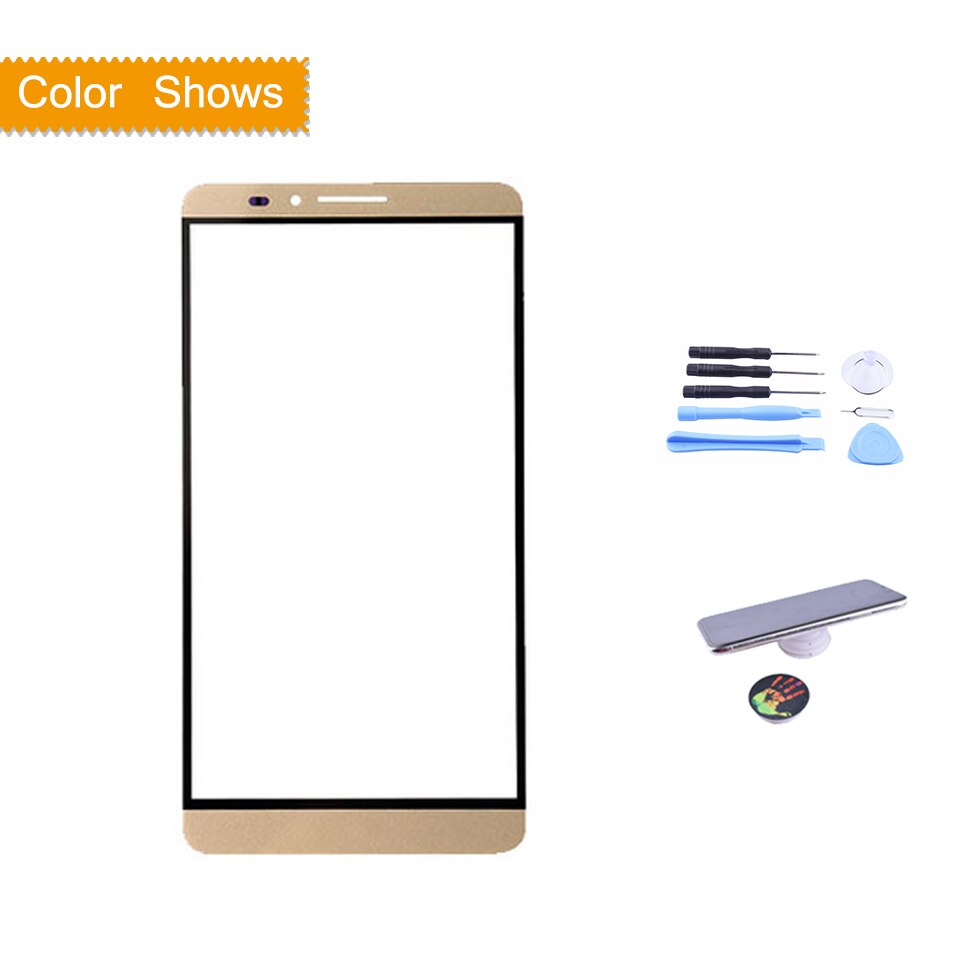 6.0 "para huawei ascend companheiro 7 sensor do painel de toque da tela toque digitador vidro frontal exterior nenhum lcd substituição MT7-L09 MT7-L10: gold with gift