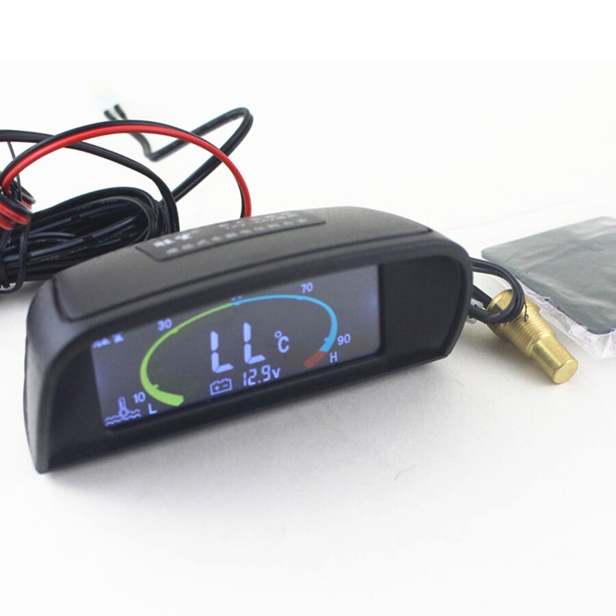 2 in 1 Meter 12 v/24 v Auto Vrachtwagen LCD Digitale Water Temperatuur Voltmeter Water temperatuurmeter + voltage Gauge