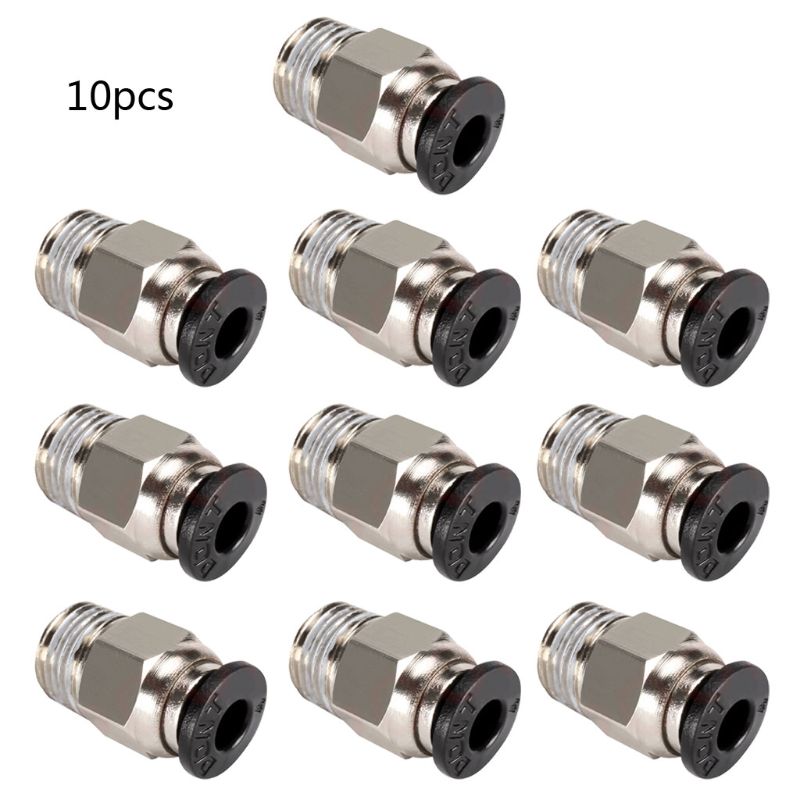 Extrudeuse Bowden pour imprimante 3D, 10 pièces, raccord pneumatique PC4-M10 droit, Push to Connect + 10 pièces PC4-M6 raccord rapide: M10