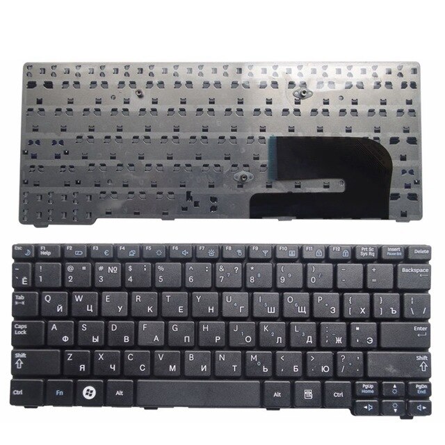 clavier russe pour Samsung N150 plus N143 N145 N148 N158 NB30 NB20 N102 N102S NP-N145 ordinateur portable noir/blanc RU mise en page: Black