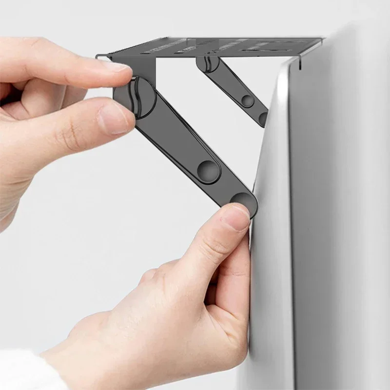 Foldable Computer Monitor Rack TV Set-Top Box Holder Shelf Monitor Screen Bracket Router Remote Stand Storage TV Top Rack Shelf