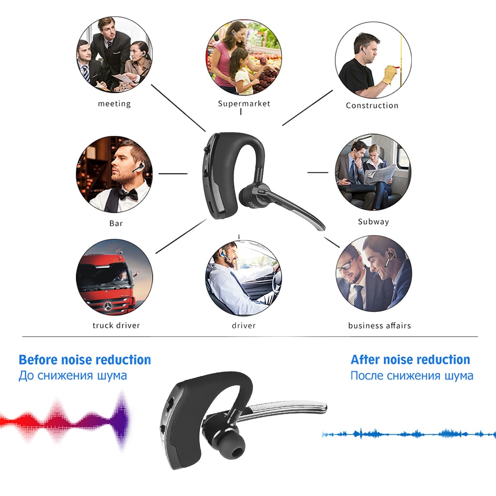 Originele Business Bluetooth Headset Noise Cancelling Voice Control Draadloze Hoofdtelefoon Driver Sport Oortelefoon Voor Iphone Android