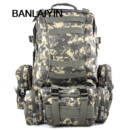 50L Molle assaut militaire sacs à dos sac à dos sac photo grand WholeTide