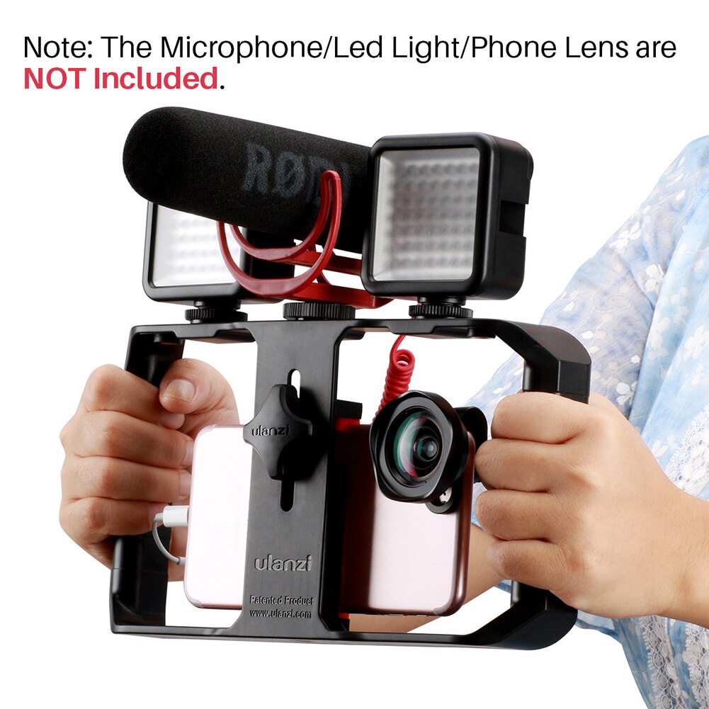 Video Camera Cage Stabilizer Film Making Rig For Smart Phone Video Rig Mobile Phone Holder Hand Grip Bracket Phone Stabilizer