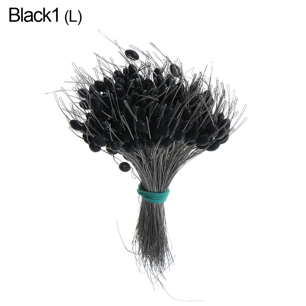 300pcs/pack Black Float Fishing Bobber Silicone Stopper Space Bean Connector Fishing Line Resistance Fishing Accessories 3 Sizes: L-black 1